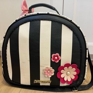 Betsey Johnson striped & floral travel train case - weekend bag-Unique and fun!